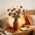 thumbnail image 4 of Artificial Fall Chrysanthemum Floral Stem, Dried Style Faux Flower Sprig With Long Flexible Branch, Rustic Harvest Vase Filler, Thanksgiving Table Mantel Home Decor, 4 of 6