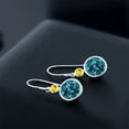 thumbnail image 3 of Gem Stone King 925 Sterling Silver London Blue Topaz and Yellow Sapphire Hook French Fish Ear Wire Dangle Earrings for Women (5.27 Cttw, Gemstone November Birthstone, Round 8MM and Round 3MM), 3 of 3