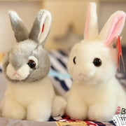 AURORA TRADE Small Bunny Plush Stuffed Animal Toy Realistic Rabbit Easter Bunny Gift for Kids 8 inch