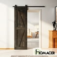 thumbnail image 2 of Homacer 5-in-1 Design 26'' W x 84'' H x 1-3/8'' D Solid Wood Barn Door, Finished and Unassembled, with Pre-drilled Holes for Easy Assemble and Pre-routed Groove, Interior Only (Ebony), 2 of 7