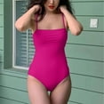 thumbnail image 6 of Inadays Women's One Piece Swimsuit High Cut Bandeau Bathing Suits Push up Swimwear Lace Up Backless Monokini Bikini, Pink, M, 6 of 8