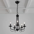 thumbnail image 3 of LNC 5-Light French Country Matte Black Chandelier for Kitchen or Dining Room, 3 of 14