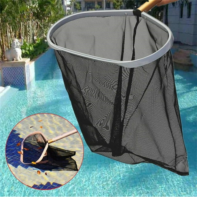 Filet d'Écumoire de Piscine Robuste / Ramasse-Feuilles à Mailles Fines / Cadre en Aluminium / Pelle à Débris à Grand Ouverture / Design Amélioré / Perche Télescopique Incluse / Outil de Nettoyage de Piscine Léger