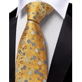 thumbnail image 4 of Corbata Barry.Wang floral azul dorada de 150 cm con clip de corbata, 4 of 8