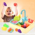 thumbnail image 4 of Juguete de fregadero de cocina HUOGUO con agua corriente, 19 piezas para niños, 4 of 5