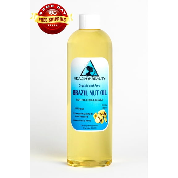 Brazil Nut Oil Organic Carrier Cold Pressed Premium Prime Fresh 100% Pure 36 oz