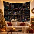 thumbnail image 3 of Black Cat on Potion Shelves Against a Starry Night Sky, Mystical Gothic for Occult Lovers, Magical Room Decor Art, Halloween Gift, Tapestry Wall Hanging for Bedroom and Living Room, 3 of 7