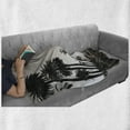 thumbnail image 6 of Palm Tree Soft Flannel Fleece Blanket, Los Angles Downtown Park View Tropical Nature California American Landmark, Cozy Plush for Indoor and Outdoor Use, 50" x 60", Dark Brown White, by Ambesonne, 6 of 6