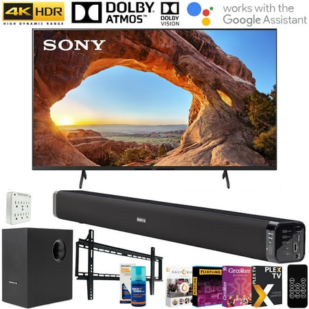 Sony X85J 85 Inch 4K UHD LED 2021 Smart TV with Deco Gear Soundbar and Subwoofer Bundle Plus Complete Mounting and Streaming Kit for X85J Series (KD85X85J)