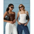 thumbnail image 6 of Women'S Square Neck Sleeveless Tank Tops Coffee L, 6 of 7