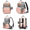 thumbnail image 3 of Bolso Bolsa de pañales portátil Mochila de viaje Bolsa de lactancia para bebés Bolsa de mamá de gran capacidad Resistente al agua con puerto de carga USB Cambiador Correas de cochecito Bolsa de botell Meterk Bolso, 3 of 7