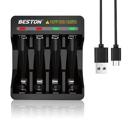 Universal Portable LED Indicator Rechargeable Intelligent Battery Charger Fast Charging Dock 4 Slot Adapter