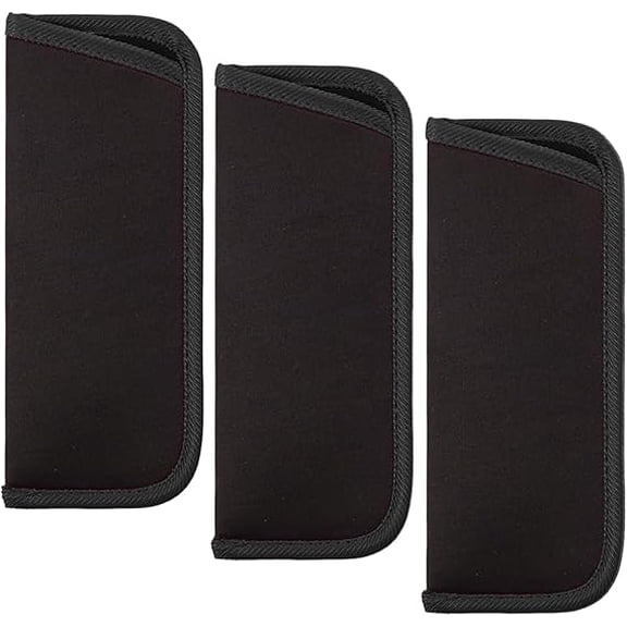 3 Pack Slip in Eyeglasses Cases, Protective Glasses Case For Reading Glasses Pouch Fabric Spectacle Pouch Soft Glasses Sleeve Black Storage Glasses Pouch Holder