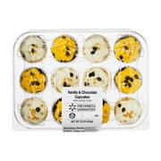 Freshness Guaranteed Vanilla & Chocolate Mini Cupcakes, 10 oz, 12 Count