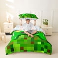thumbnail image 2 of Erosebridal 3D Gaming Geometric Twin Bedding For Kids Gamer,Pixelated Miners Gamer Duvet Cover Set For Boys,Reversible 2-Piece,No Comforter, 2 of 6