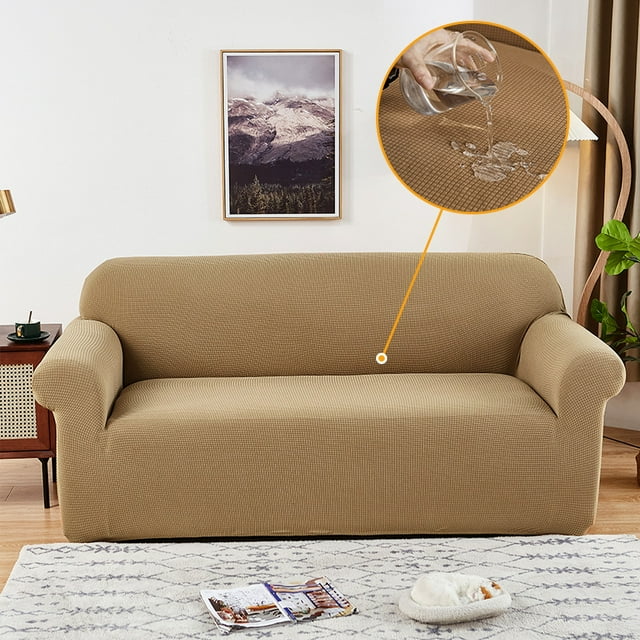 Stretch Sofa Slipcover Sofa Cover Furniture Protector Couch Soft with Elastic Bottom With Jacquard Fabric Small Checks Couch Covers