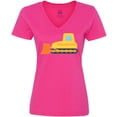 thumbnail image 3 of Inktastic Bulldozer Construction Truck Women's V-Neck T-Shirt, 3 of 5