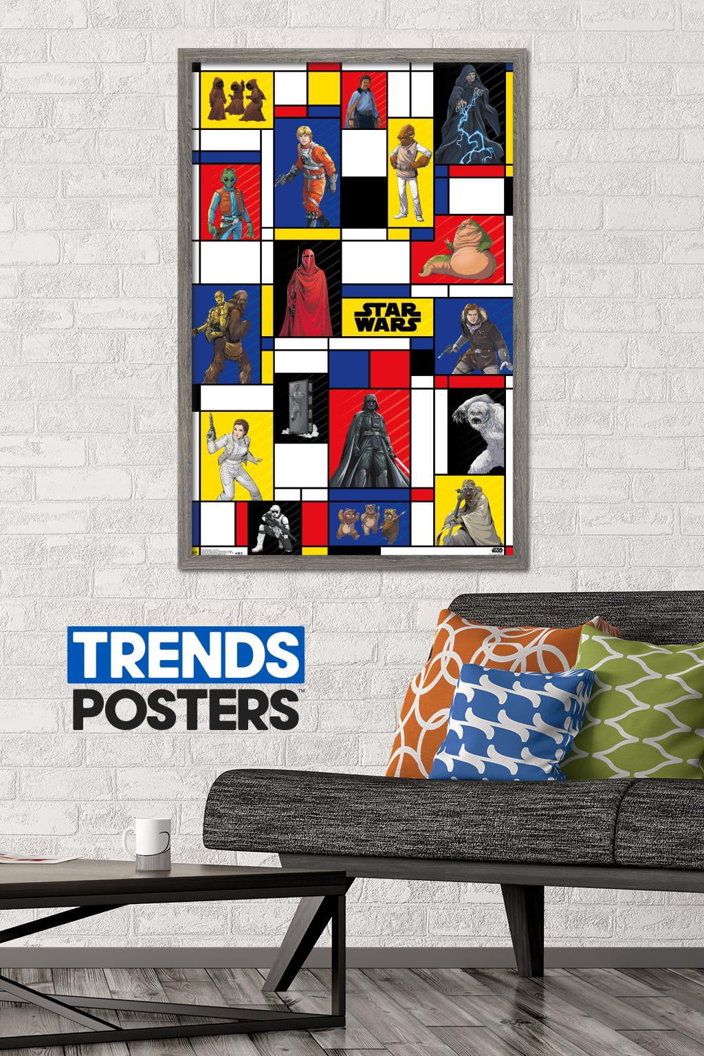 Star Wars: Saga - Pop Grid Wall Poster, 22.375" x 34", Framed