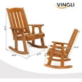 thumbnail image 3 of VINGLI Outdoor Rocking Chair, Heavy Duty 600 LBS Wooden Rocking Chair with Comfortable Backrest, Weatherproof Patio Rocker with Ergonomic Design, Solid Fir Wood Rocking Chair for Patio, Garden, Teak, 3 of 7