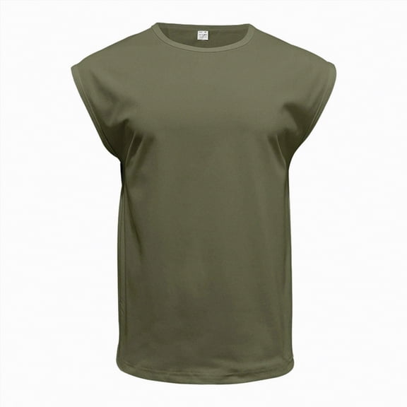 Hessimy Men's Tank Tops Knit Sleeveless Workout T Shirt Muscle Gym Fitness Tee(AG,XXL)