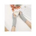 thumbnail image 6 of INSPIRE CHIC Women's Short Knitted Autumn Winter Fingerless Wrist Length Knit Gloves One Size Light Gray, 6 of 6