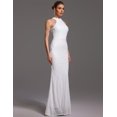 thumbnail image 2 of Vestido BELLA BARNETT Fabuloso blanco con cuello alto HOCO sin mangas, 2 of 5