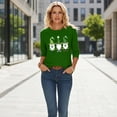thumbnail image 4 of St. Patrick's Day Festive T-Shirt for Women Gnomes Shamrock Graphic Crewneck Long Sleeve Relaxed Fit Soft Breathable Holiday Tee Top, 4 of 7