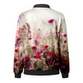 thumbnail image 4 of Womens Casual Daily Jackets Lightweight Zip Up Casual Jacket Floral Print Coat Stand Collar Short Sports Outwear Zipper Tops Wool Jacket Women Womens Winter Coat Womens Jackets Trendy Women Casual, 4 of 4