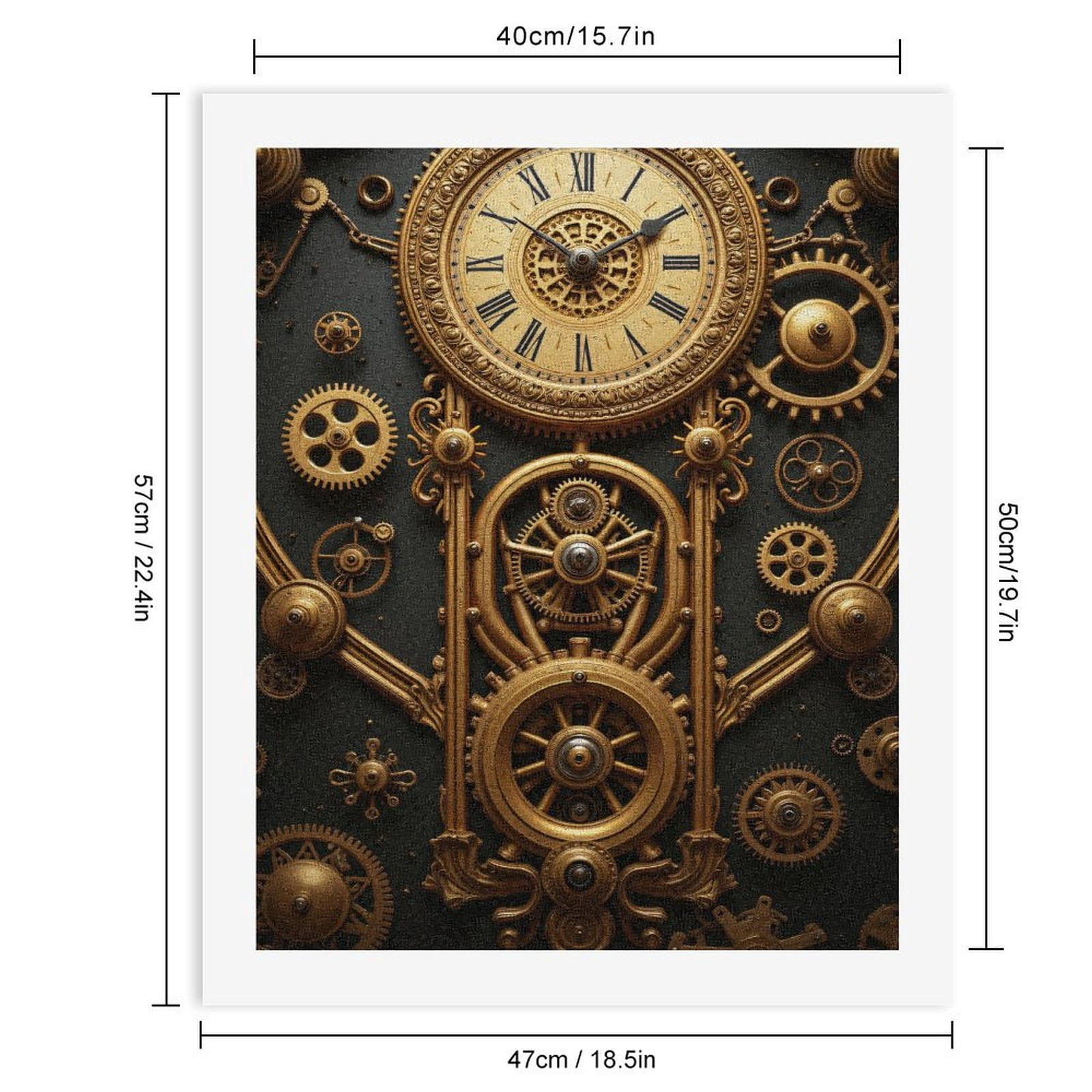 Paint By Numbers Kit for Adults Beginner - DIY Clockwork Gears Steampunk Design Canvas Painting Kits for Adults, Frameless Paint By Number for Adults for Home Wall Decor 16x20 Inch