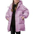 thumbnail image 3 of EnJoCho Girls Hooded Puffer Long Coat Zipper Lightweight Winter Warm Quilted Jacket Outerwear Kids 3-12 Years Parka Anorak Snow Coat Down Jacket Winter Wear Clothing Apparel, 3 of 5