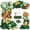 Green Brown, variant on Safari Balloon Arch Kit Green Brown Jungle Garland with Animal Print Balloons Palm Leaves