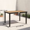 thumbnail image 3 of Outsunny Patio Dining Table, Rectangular Aluminum Outdoor Table, Natural, 3 of 10