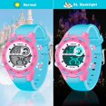 thumbnail image 5 of Reloj para niños Reloj deportivo digital Niños y niñas Reloj impermeable al aire libre Alarma Cronómetro Reloj para niños 5-10 años (azul) Feliz Sencillez, 5 of 5