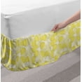 thumbnail image 2 of Abstract Bed Skirt, Soft Tone Repetitive Pattern of Leaves Inspired Motifs in Monochrome, Elastic Bedskirt Dust Ruffle Wrap Around for Bedding Decor, 4 Sizes, Yellow and Pale Yellow, by Ambesonne, 2 of 2