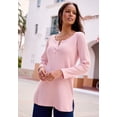 thumbnail image 2 of Roaman's Women's Plus Size Knit Thermal Henley Top – Long Sleeve, 2 of 6