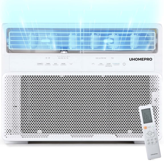 UHOMEPRO Window Air Conditioner, 12000 BTU for Rooms up to 550 Sq, with WIFI Function, Energy-Saving Window AC Unit with Remote & App Control, Ultra Quiet Design & Easy Install Kit, 115V/60Hz