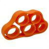 Banda de agarre de mano de 5 dedos de silicona elástica para entrenamiento de gimnasia (naranja 11 lb)