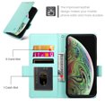 thumbnail image 3 of Allytechgroup for Apple iPhone XS Max Case Wallet, Retro PU Leather Slim Fit Business Style Magnetic Closure Cards Slots RFID Blocking Phone Case for Women Men, Mint, 3 of 6