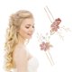 thumbnail image 5 of Juego de peines de moda hechos a mano de boda de 4 piezas, tocado de novia de flores, accesorios para el cabello, peine de novia con diamantes de imitación, horquilla nupcial, horquilla de boda, 5 of 8