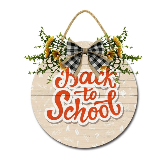 Eveokoki Welcome Back To School Door Sign Classroom Door Hanger Back to School Decorations for Pre School,Elementary and Middle School，Wreaths Decor Sign Front Door