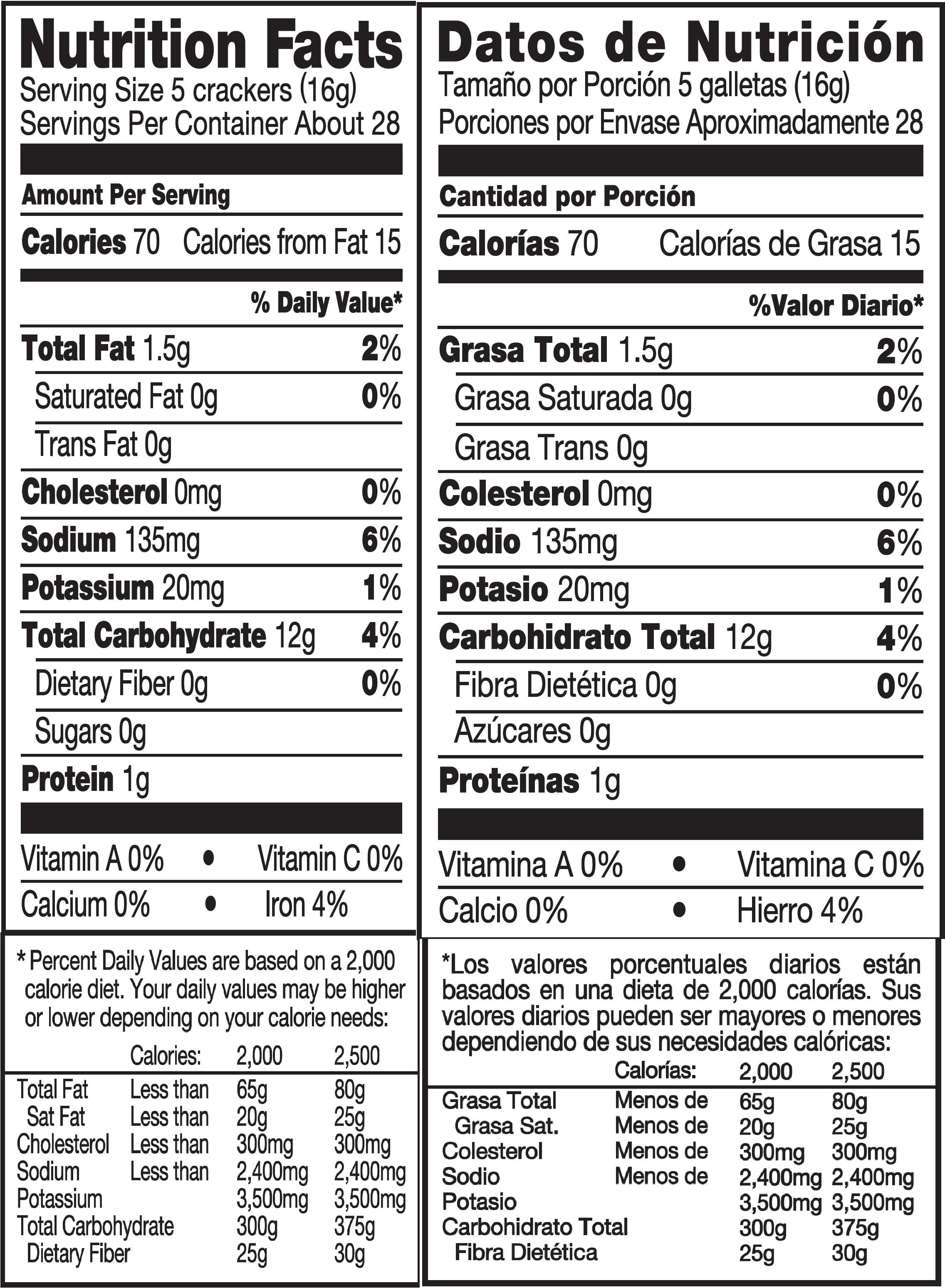 Premium Saltine Crackers Nutrition Label Nutrition Pics
