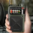 thumbnail image 3 of Army Green Portable Hand Crank Emergency Radio Solar Charging Adventure Camping Disaster, 3 of 8