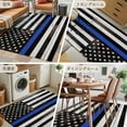 thumbnail image 6 of 2.7x5 Area Rugs, Blue American Flag Non-Skid Rubber Backing Large Rectangle Rugs - Living Room Bedroom Home Office, Black White Stripe US Flag Retro Wooden Indoor Floor Mat Carpets Washable Rug, 6 of 9