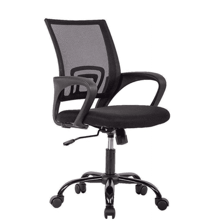 Ergonomic Home Office Chair, Adjustable Lumbar Support and Height, with Arms by Kme, Black