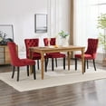 thumbnail image 4 of Velvet Tufted Dining Chairs Set of 8, Upholstered Accent Chairs with Solid Wood Frame for Kitchen & Dining Room, 4 of 11