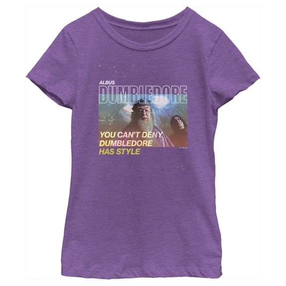 Girl's Harry Potter Dumbledore Has Style  Graphic Tee Purple Berry X Large