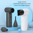 thumbnail image 3 of Yazoeia Compressed Air Duster,80000RPM Electric Air Duster Portable Air Blower with LED Light,1500mAhRechargeable Cordless Air Duster for Computer Keyboard Fast (White) CJC912-183813, 3 of 9
