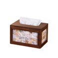 thumbnail image 1 of Caja de pañuelos creativa de nogal, decoración retro for sala de estar, mesa de centro, dispensador de servilletas faciales, 1 of 5