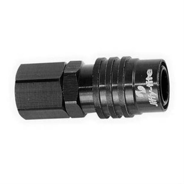 31308J 3000 Series Quick-Connect - 8 AN Female Socket Fitting - Valved -  Fluorocarbon Seal - Stealth Black Finish 
