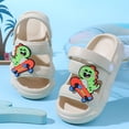 thumbnail image 2 of Ulanda Kids Summer Clogs Boys Girls Slide Sandals Adjustable Toddler Indoor Outdoor Slippers Children Beach Pool Shoes (Khaki, 11), 2 of 8